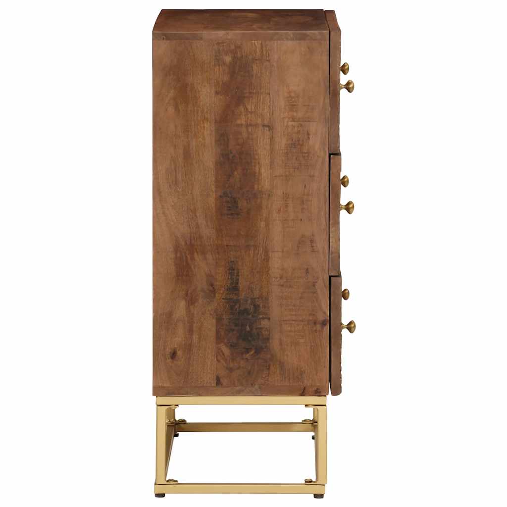Cómoda 55x30x76 cm madeira de mangueira maciça e ferro