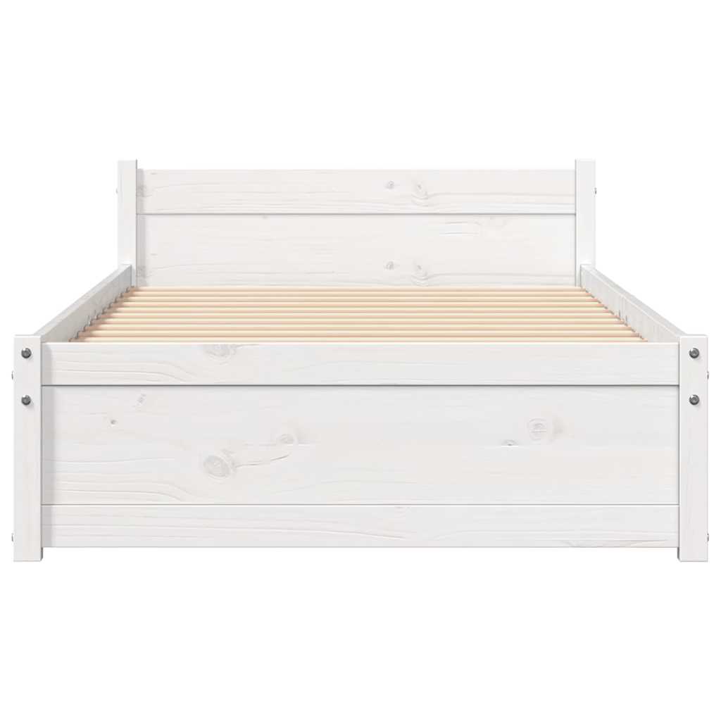 Estrutura de cama 90x200 cm madeira maciça branco