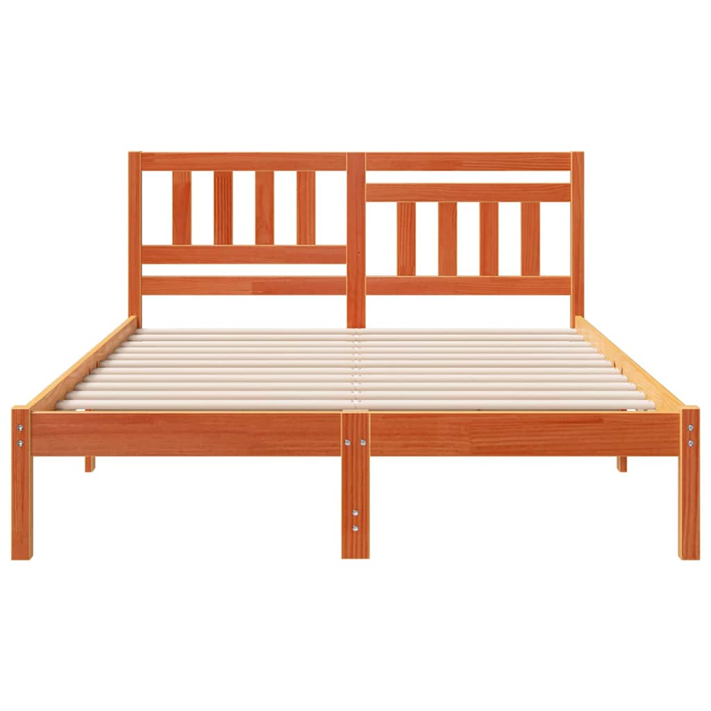 Estrutura da cama com cabeceira marrom cera 120 x 200 cm