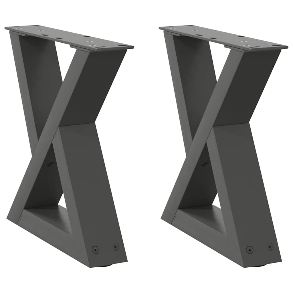 Pés para mesa de centro 2 peças antracite 30x(30-31,3) cm aço