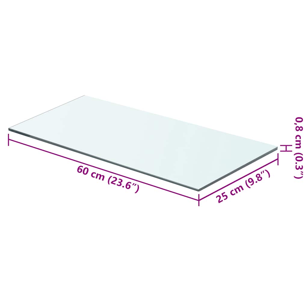 Prateleiras 2 pcs 60x25 cm vidro transparente