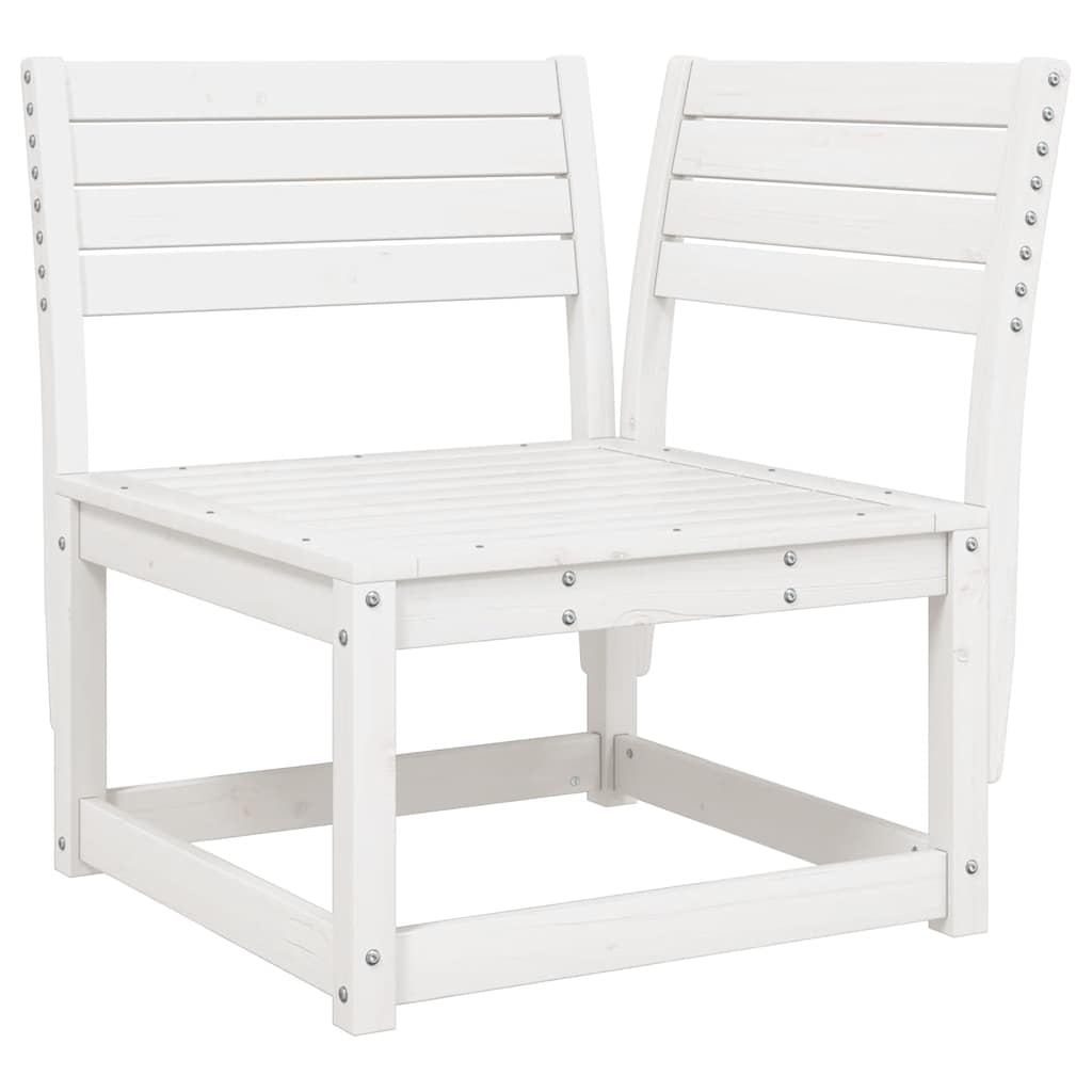 6 Pcs conjunto sofás de jardim madeira de pinho maciça branco