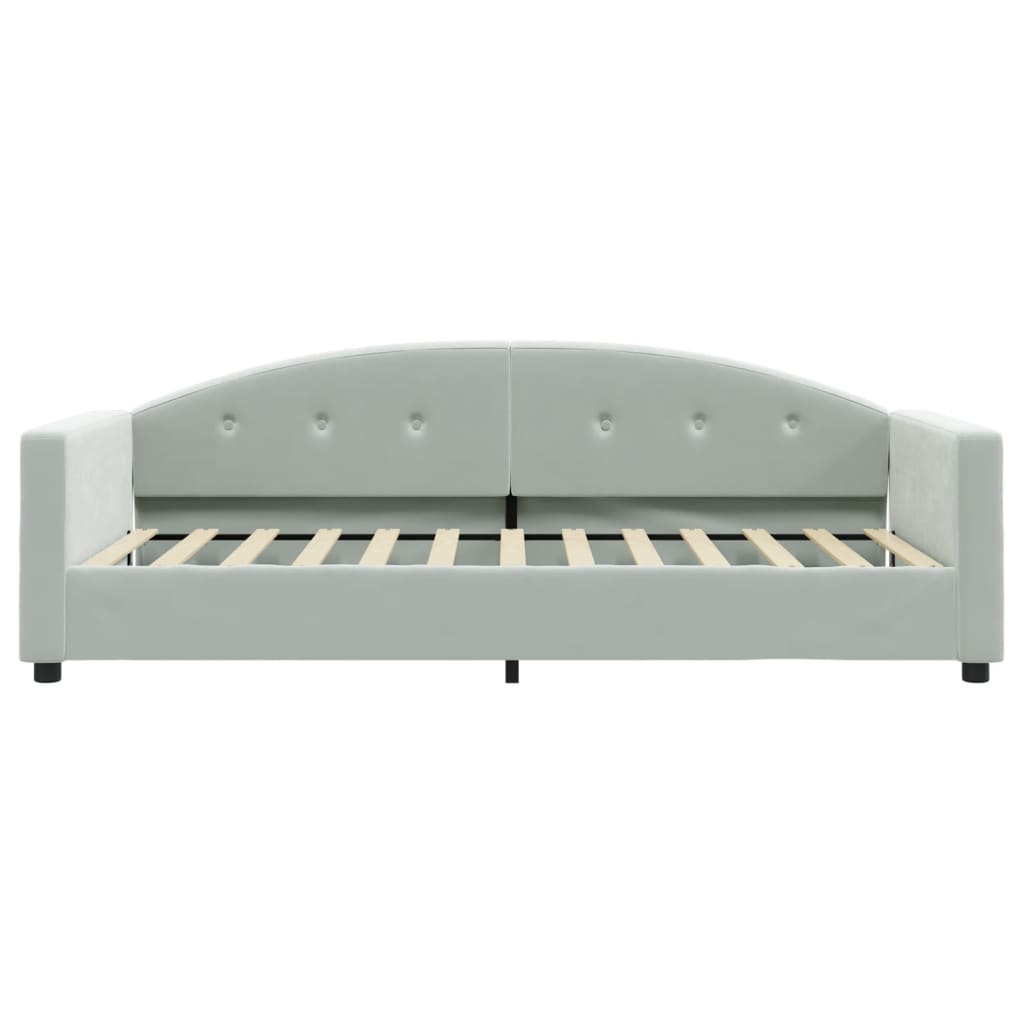 Sofá-cama 90x200 cm veludo cinzento-claro
