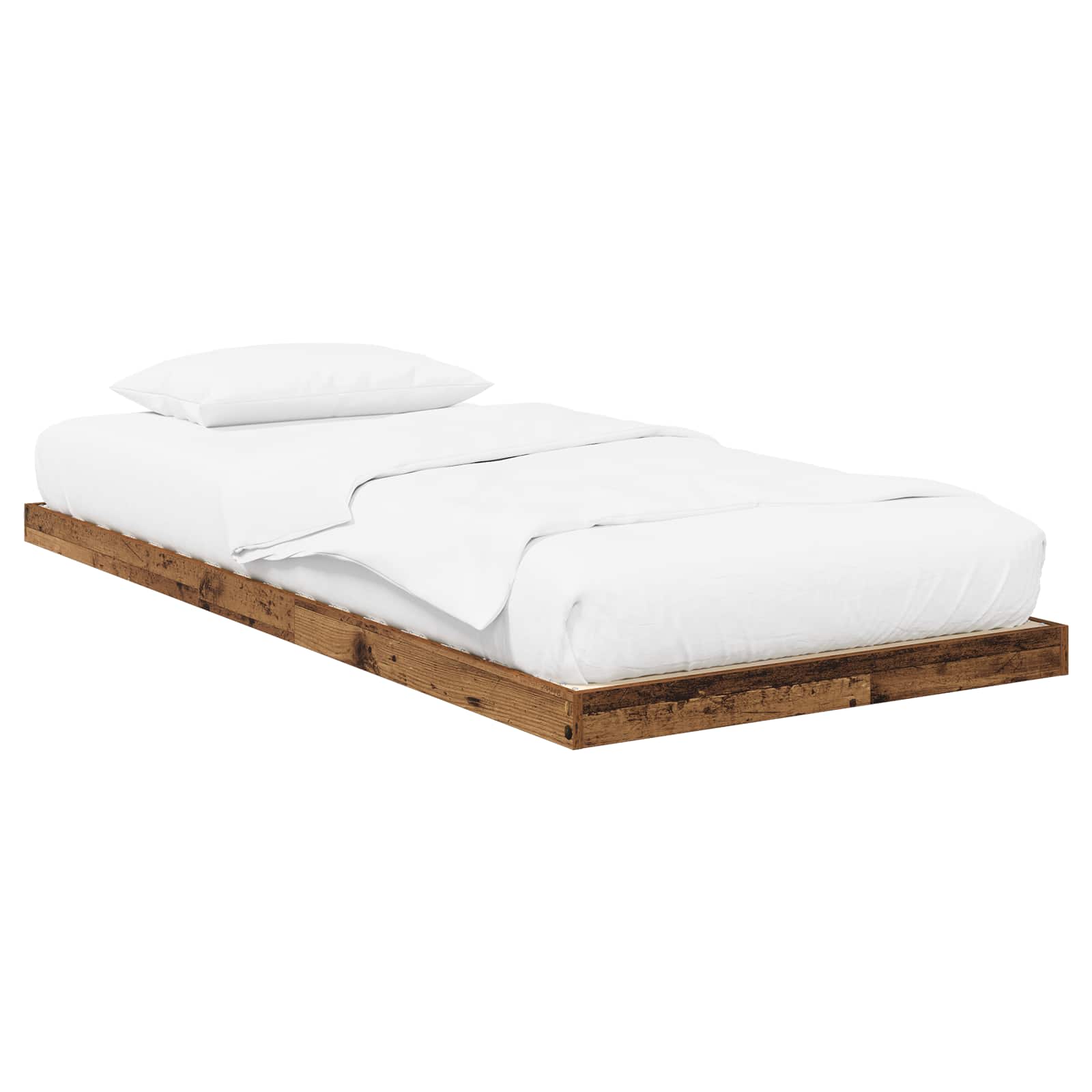Estrutura de cama de chão madeira antiga 75 x 190 cm