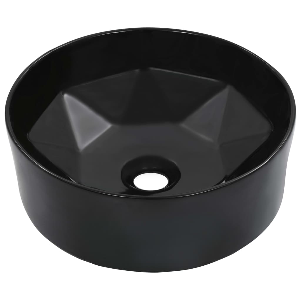 Lavatório 36x14 cm cerâmica preto