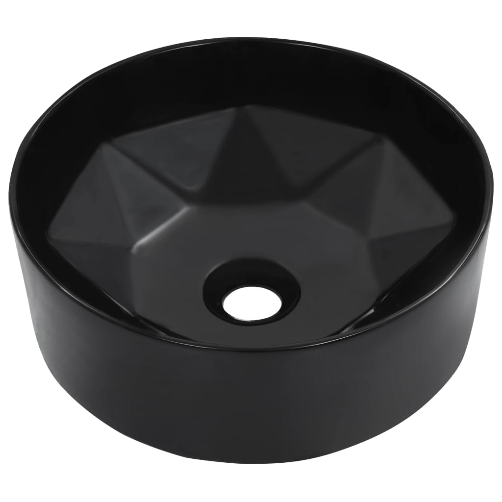 Lavatório 36x14 cm cerâmica preto