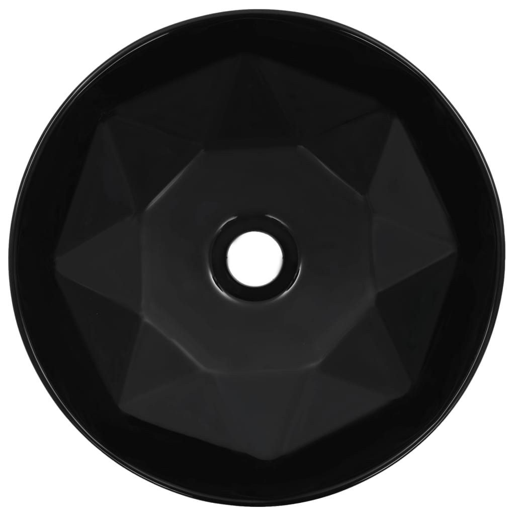 Lavatório 36x14 cm cerâmica preto