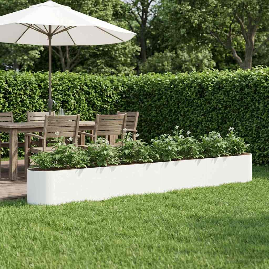 Cama de jardim elevada branco 360 x 40 x 40 cm