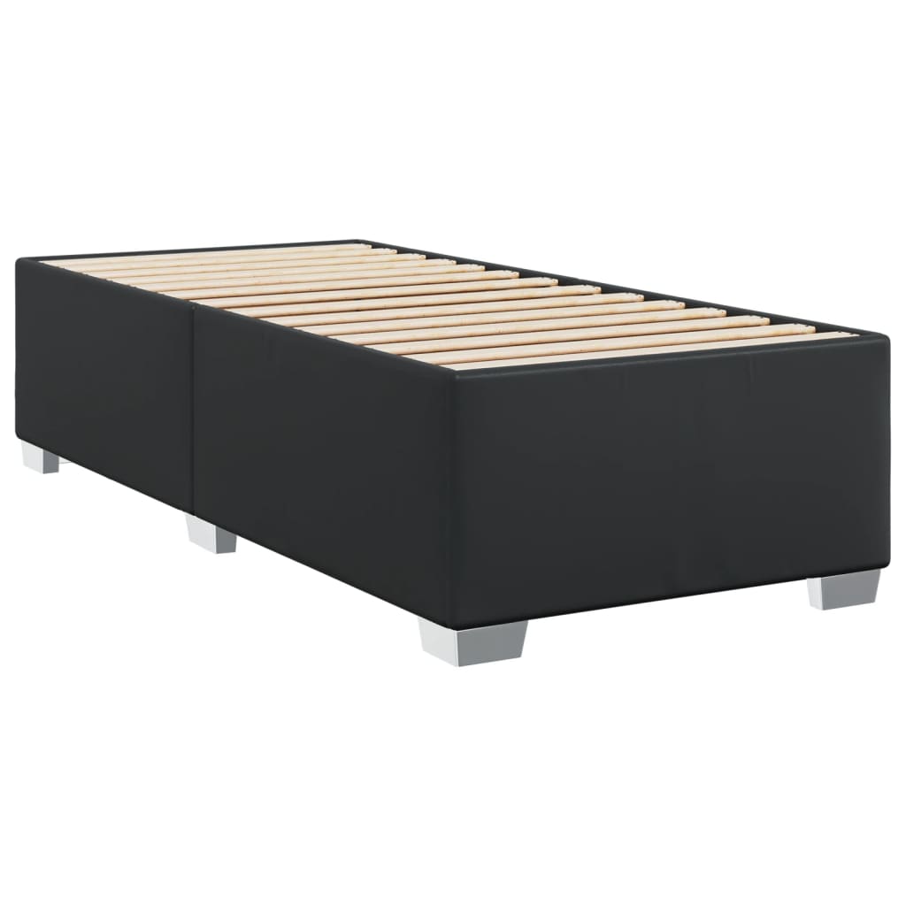 Estrutura de cama 80x200 cm couro artificial preto