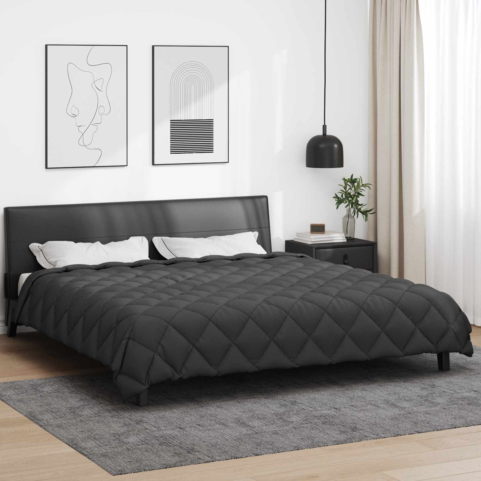 Edredom de inverno 220 x 260 cm 450 gsm antracite