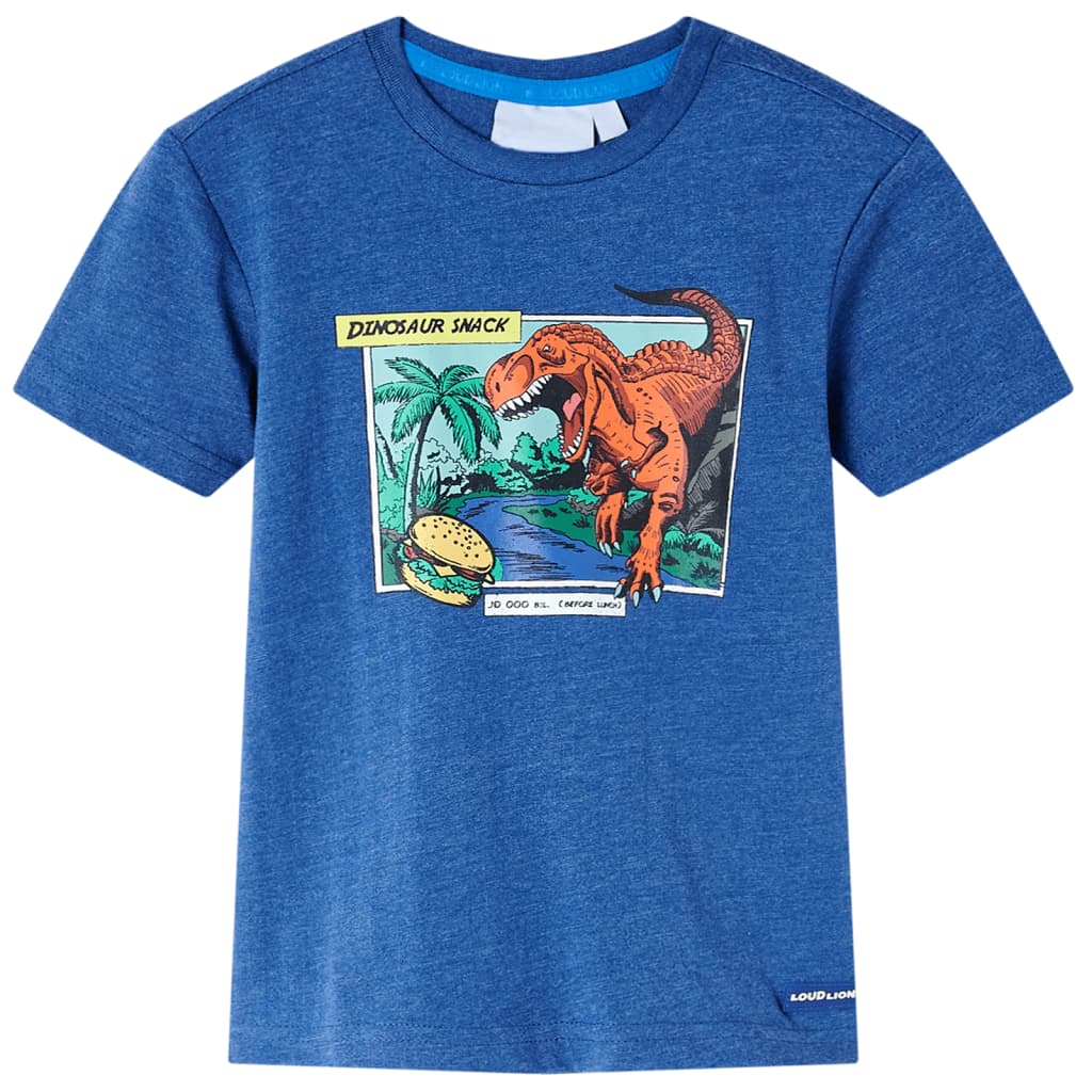 T-shirt para criança azul-escuro mesclado 140