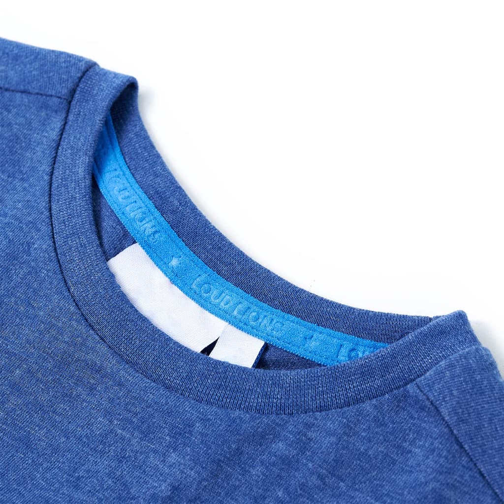 T-shirt para criança azul-escuro mesclado 140