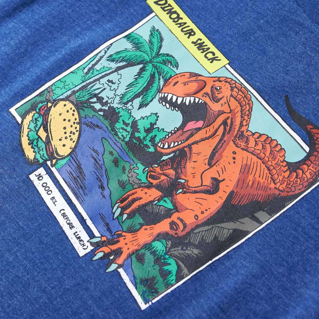 T-shirt para criança azul-escuro mesclado 140