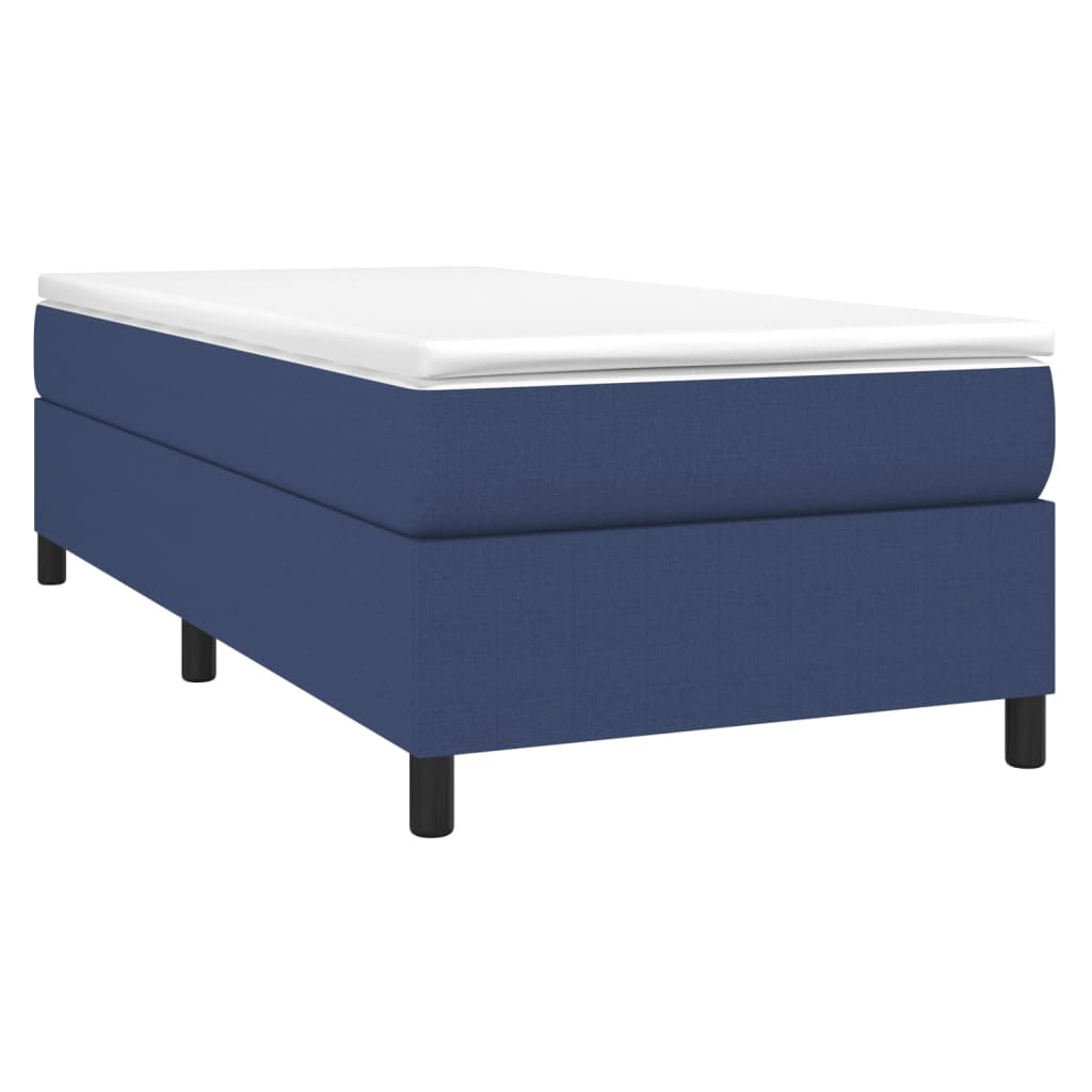 Estrutura de cama com molas 90x200 cm tecido azul