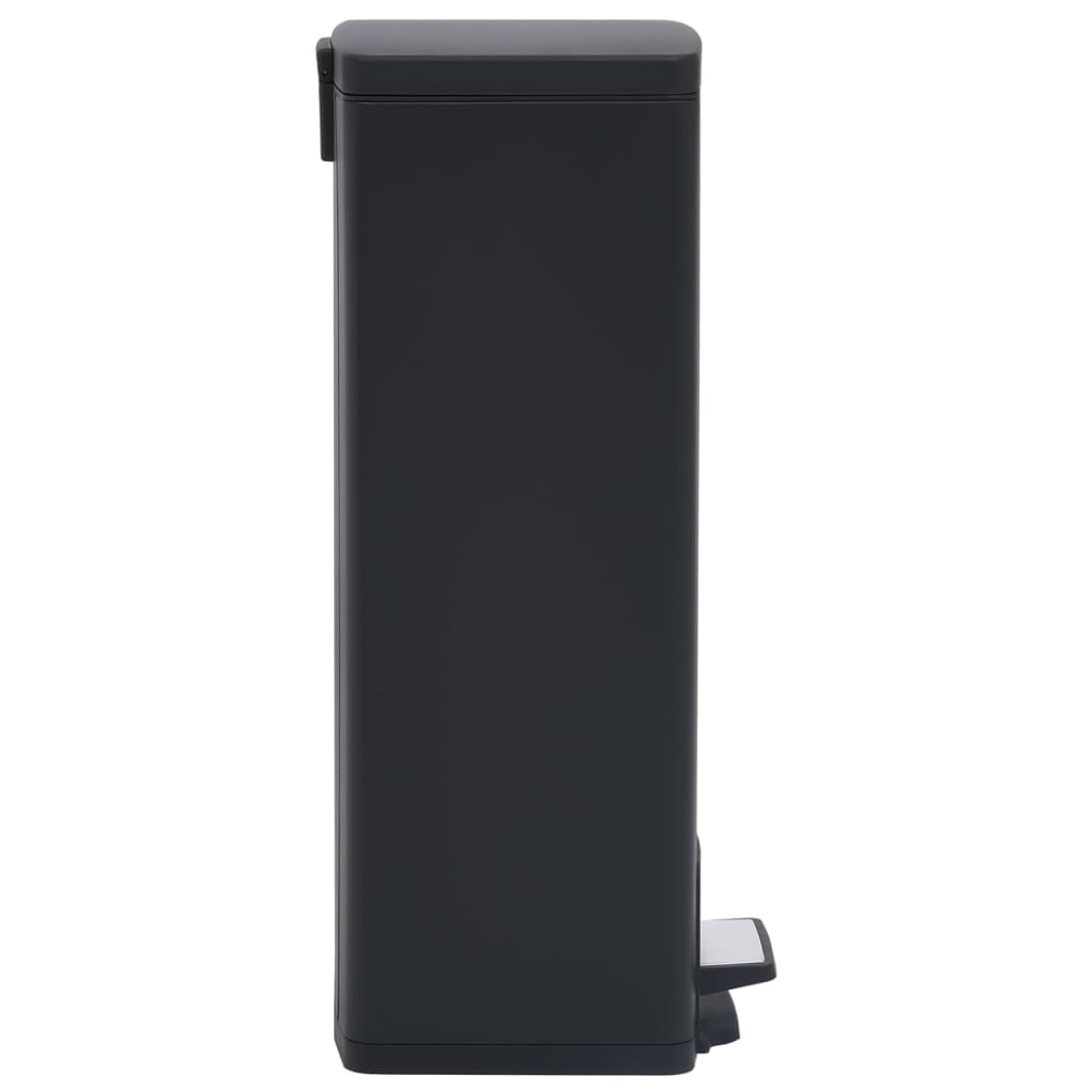 Caixote lixo pedal anti-impressão digital 30 l aço inox. preto
