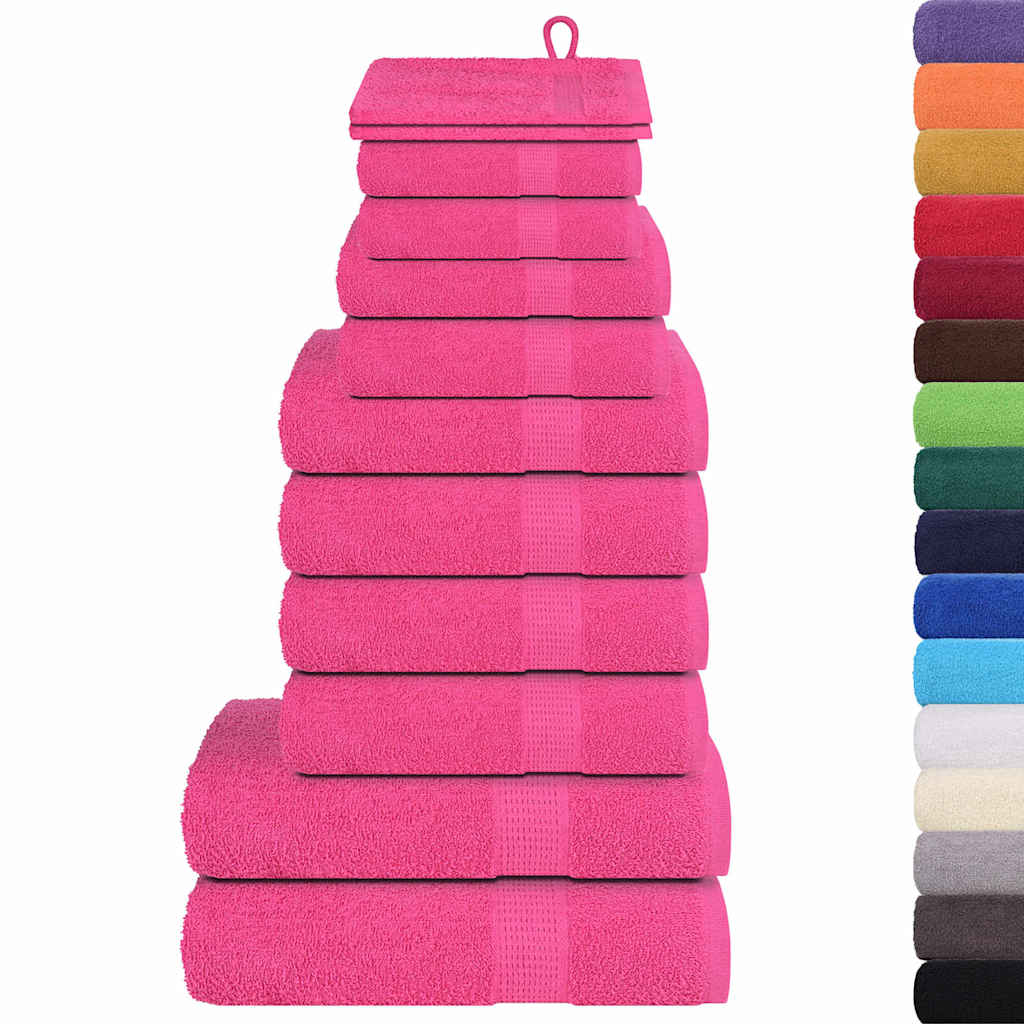 12Pcs conjunto de toalhas frogn 360 g/m² rosa