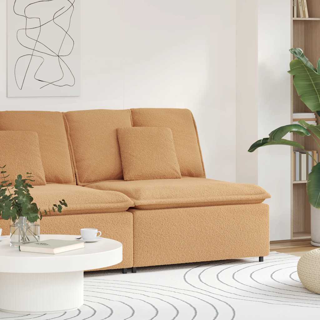 Módulo central para sofá modular com almofadas bege 100 cm