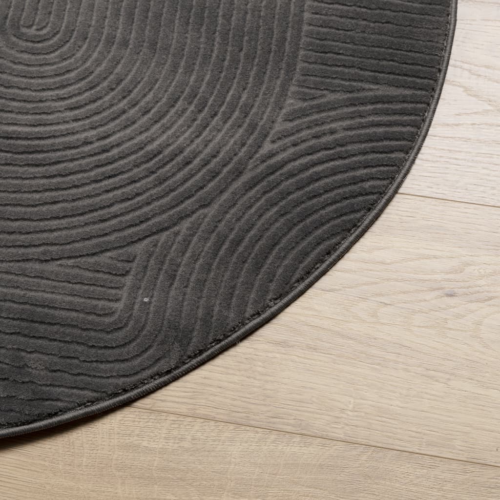 Tapete de pelo curto iza visual escandinavo ø 100 cm antracite