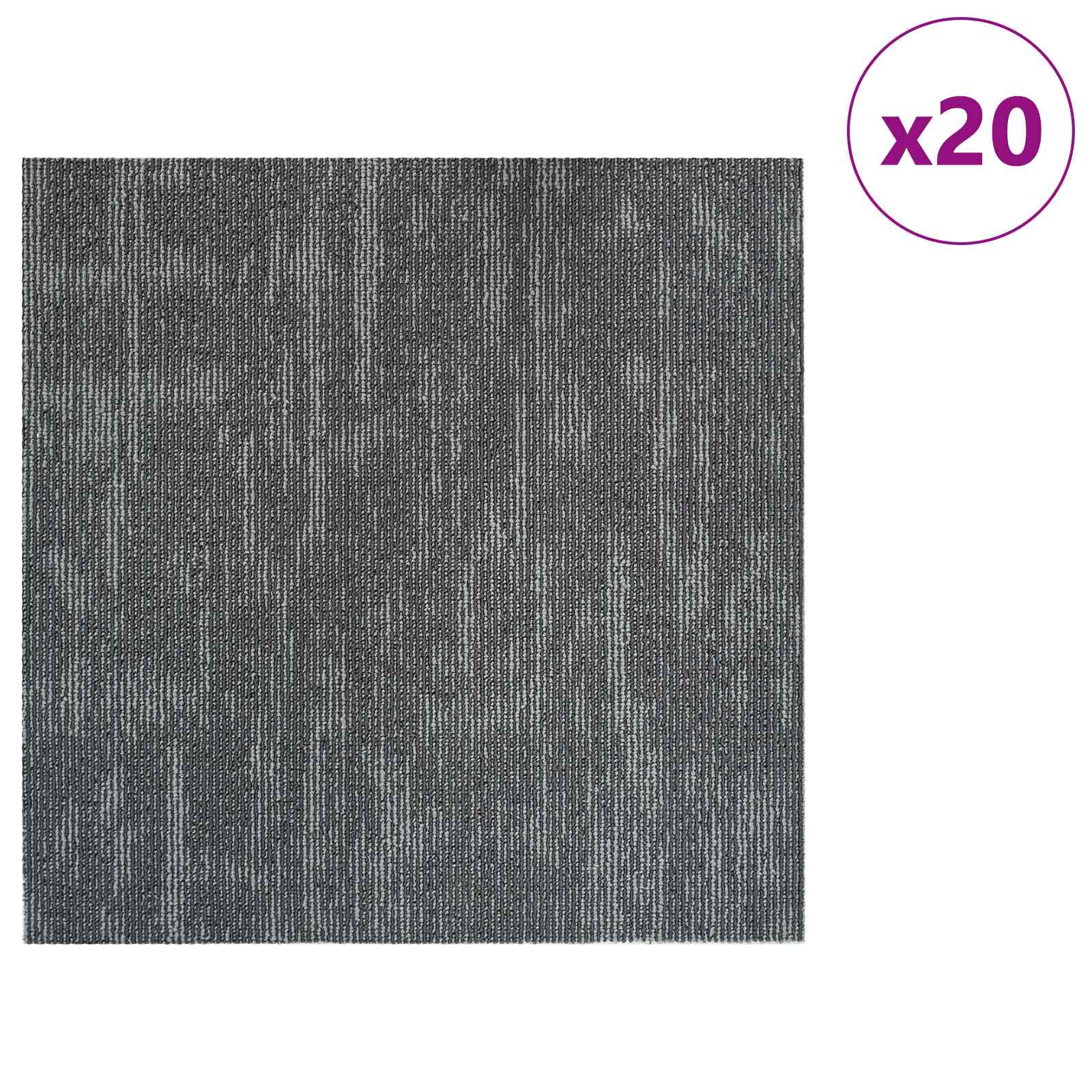 Azulejo de carpete cinzento cimento 50 x 50 cm 20 unid.