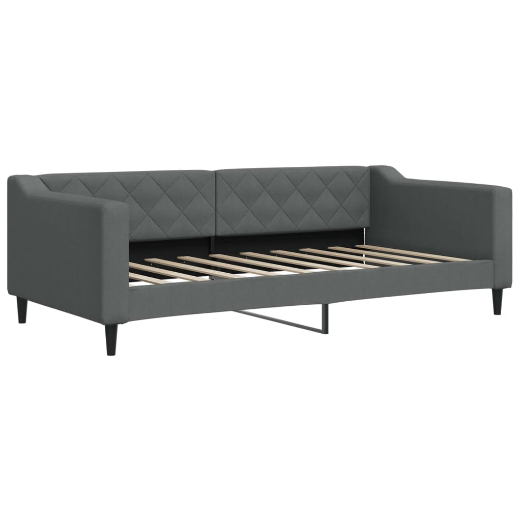 Sofá-cama c/ gavetão e gavetas 90x190 cm tecido cinzento-escuro