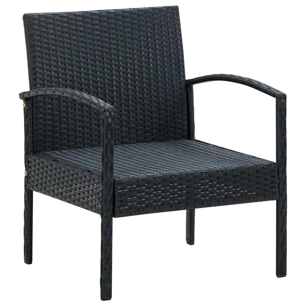 Cadeira de jardim com almofadão vime PE preto