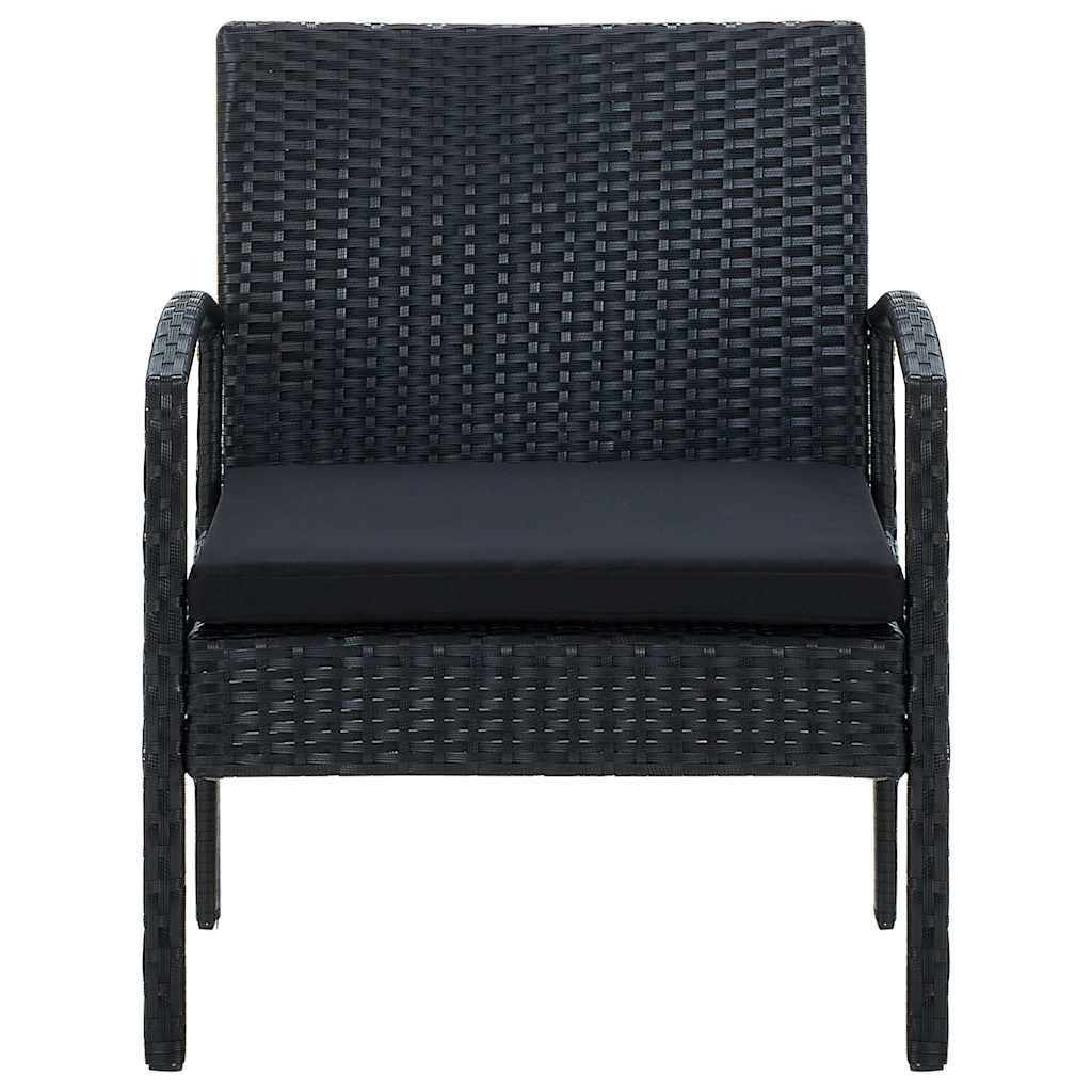 Cadeira de jardim com almofadão vime PE preto