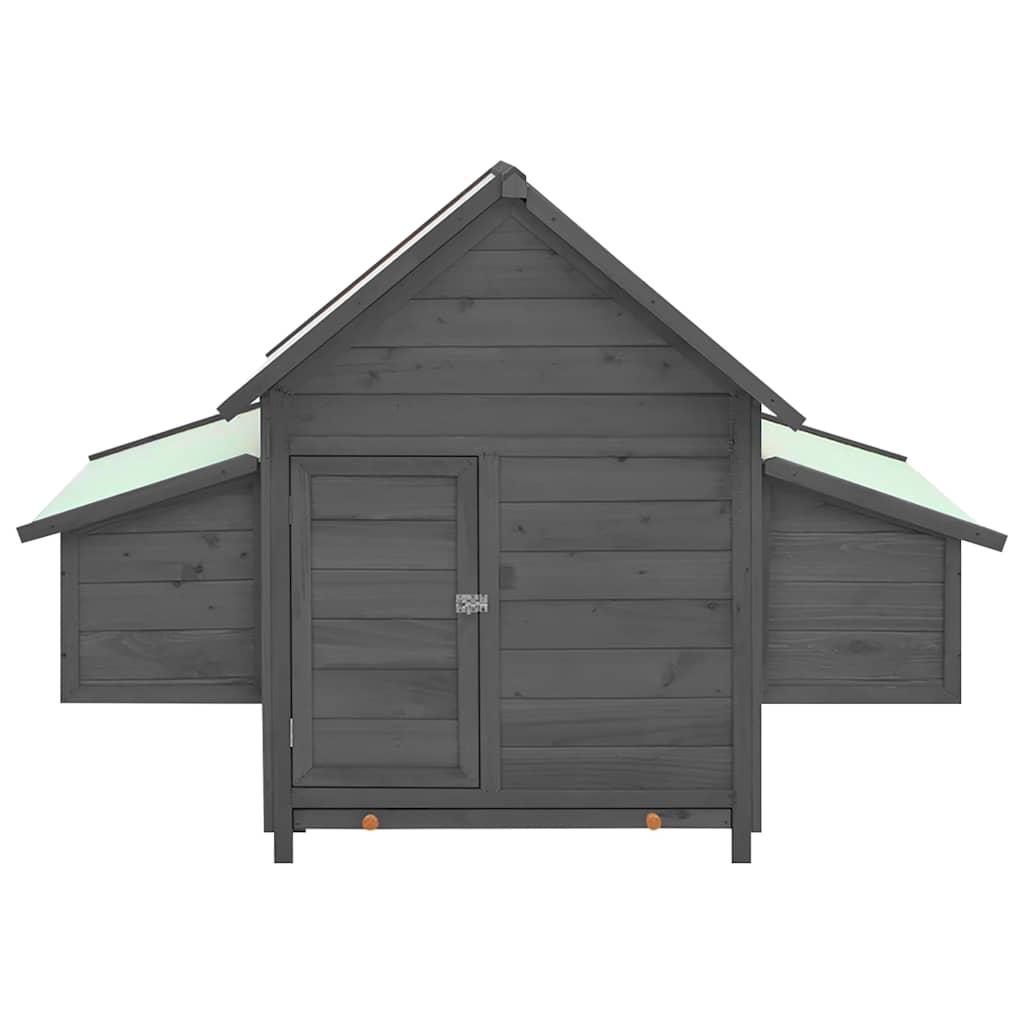 Galinheiro 150x96x110 cm abeto maciço cinzento e branco