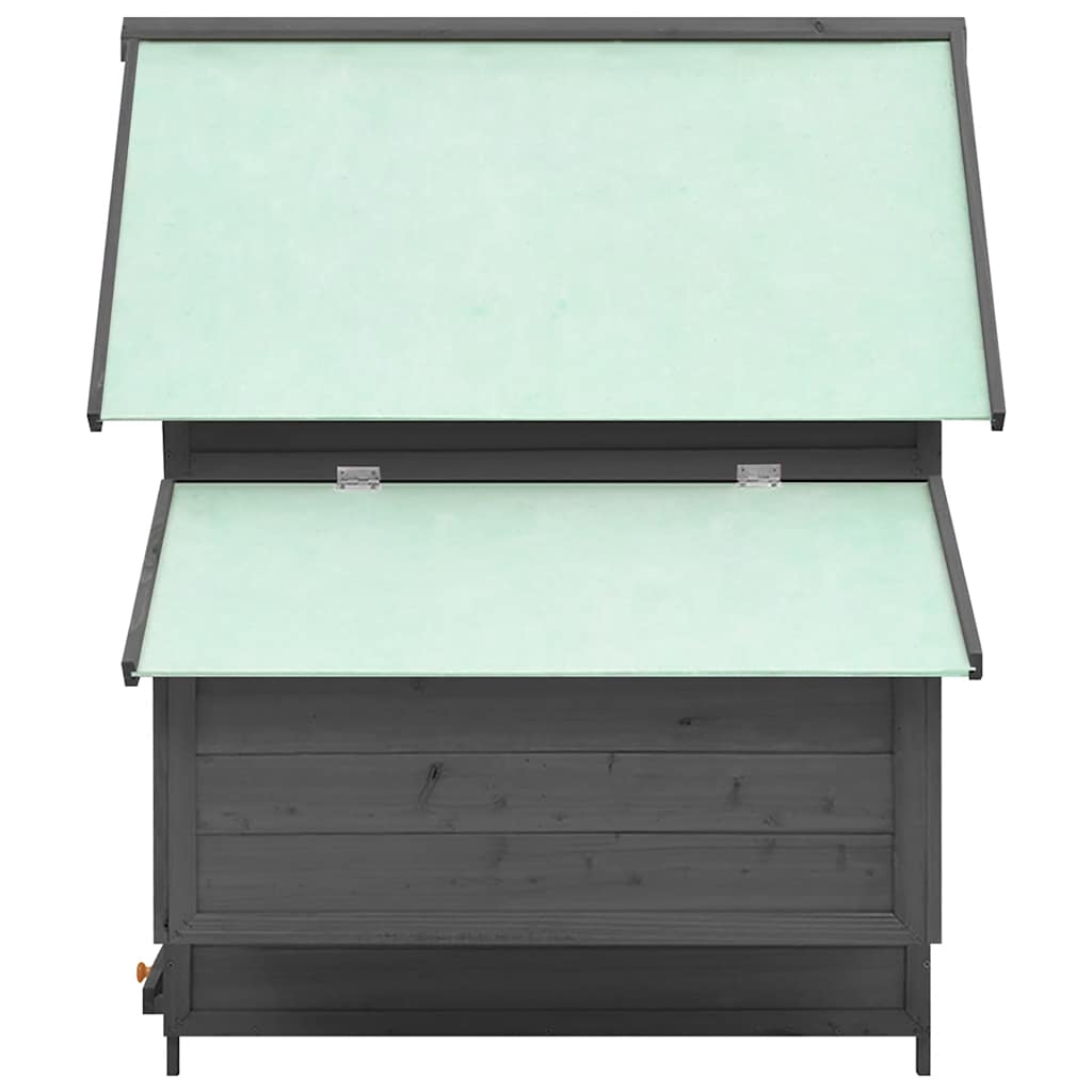 Galinheiro 150x96x110 cm abeto maciço cinzento e branco