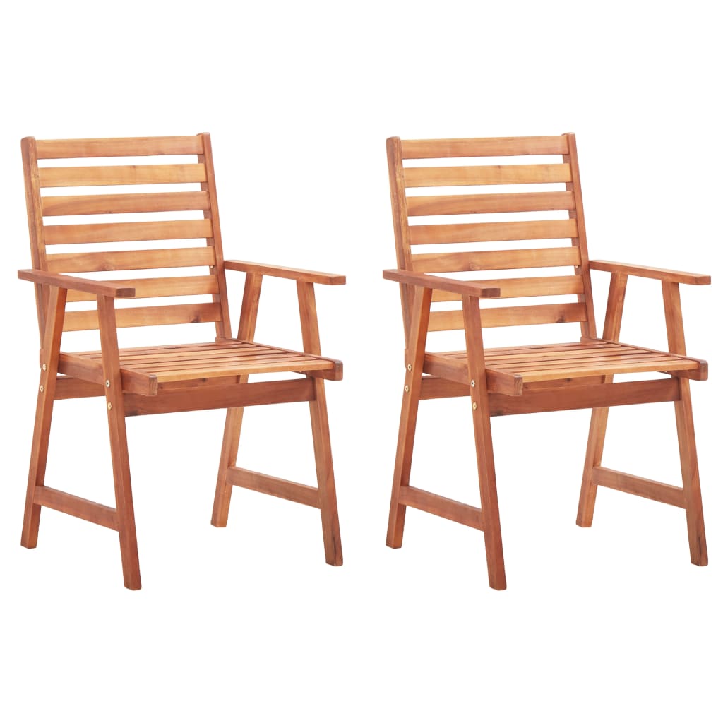 Cadeiras de jantar p/ jardim 2 pcs c/ almofadões acácia maciça