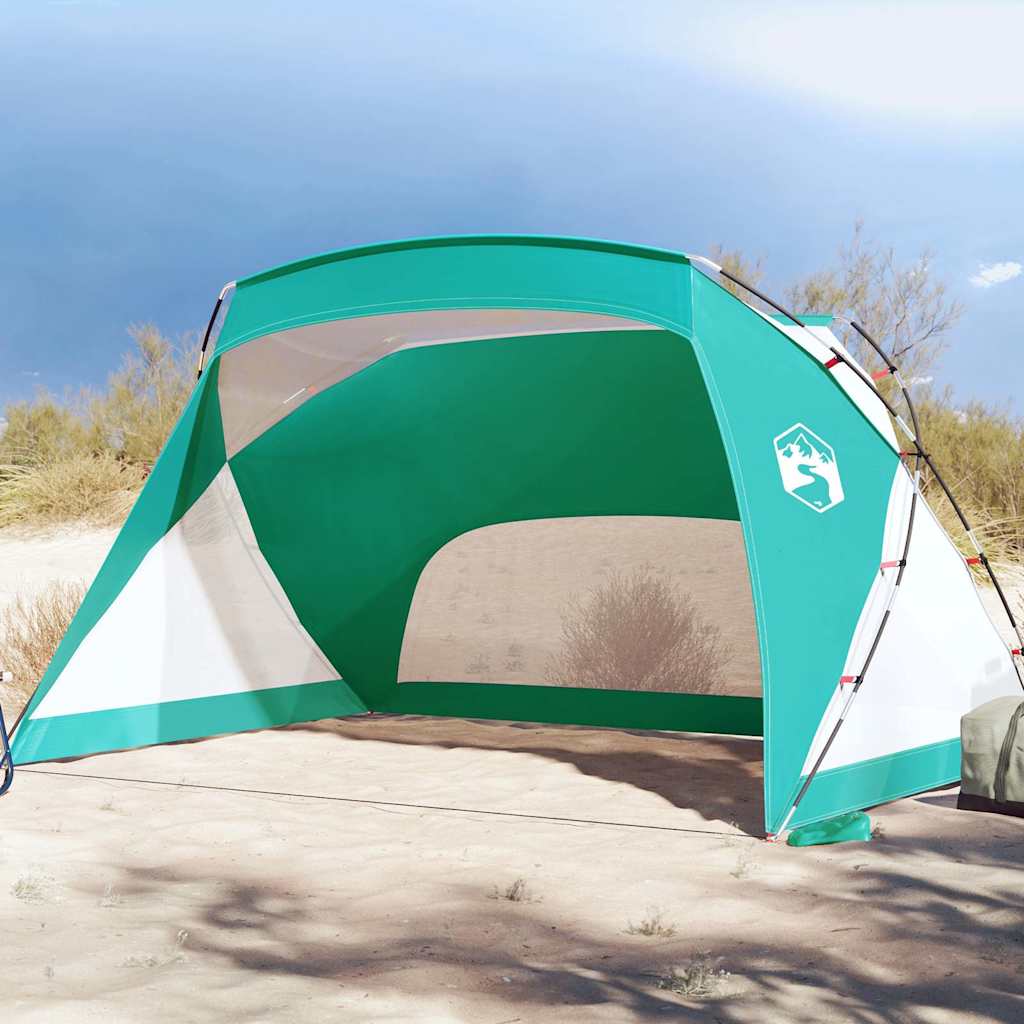 Tenda de praia 274x178x170/148 cm poliéster 185t verde-mar