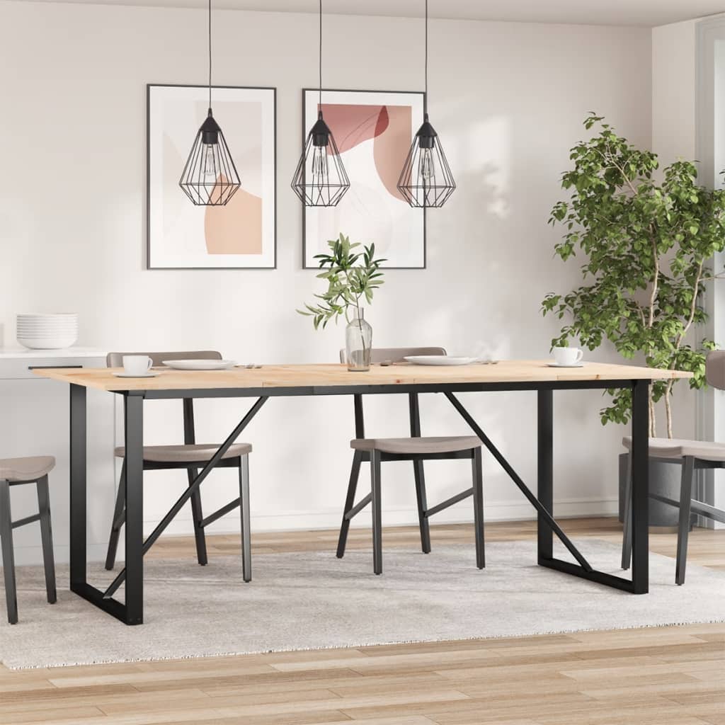 Mesa de jantar estrutura em o 200x100x75 cm pinho/aço