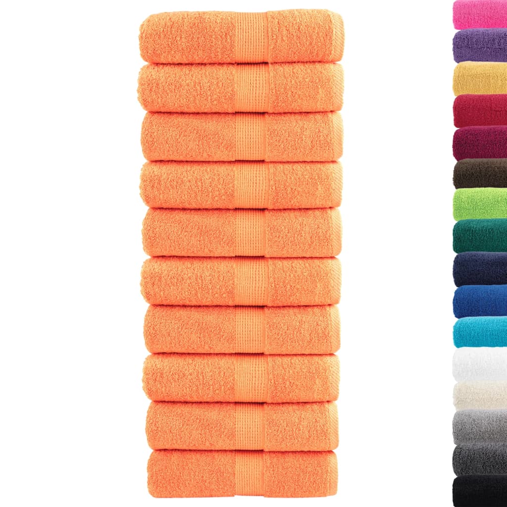 Toalhas de bidé premium solund 10 pcs 30x50 cm 600 gsm laranja
