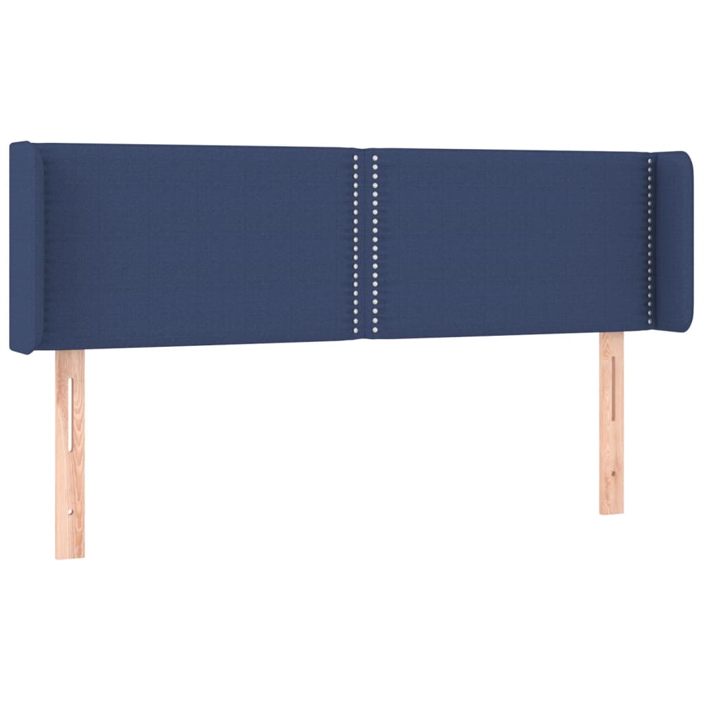 Cabeceira de cama c/ luzes LED tecido 147x16x78/88 cm azul