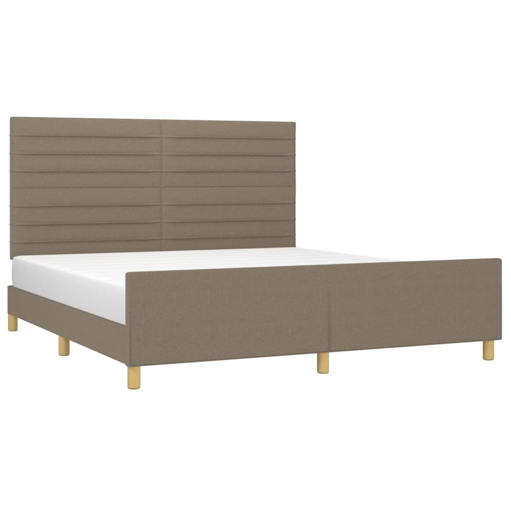 Cama sem colchão 180x200 cm tecido castanho-acinzentado
