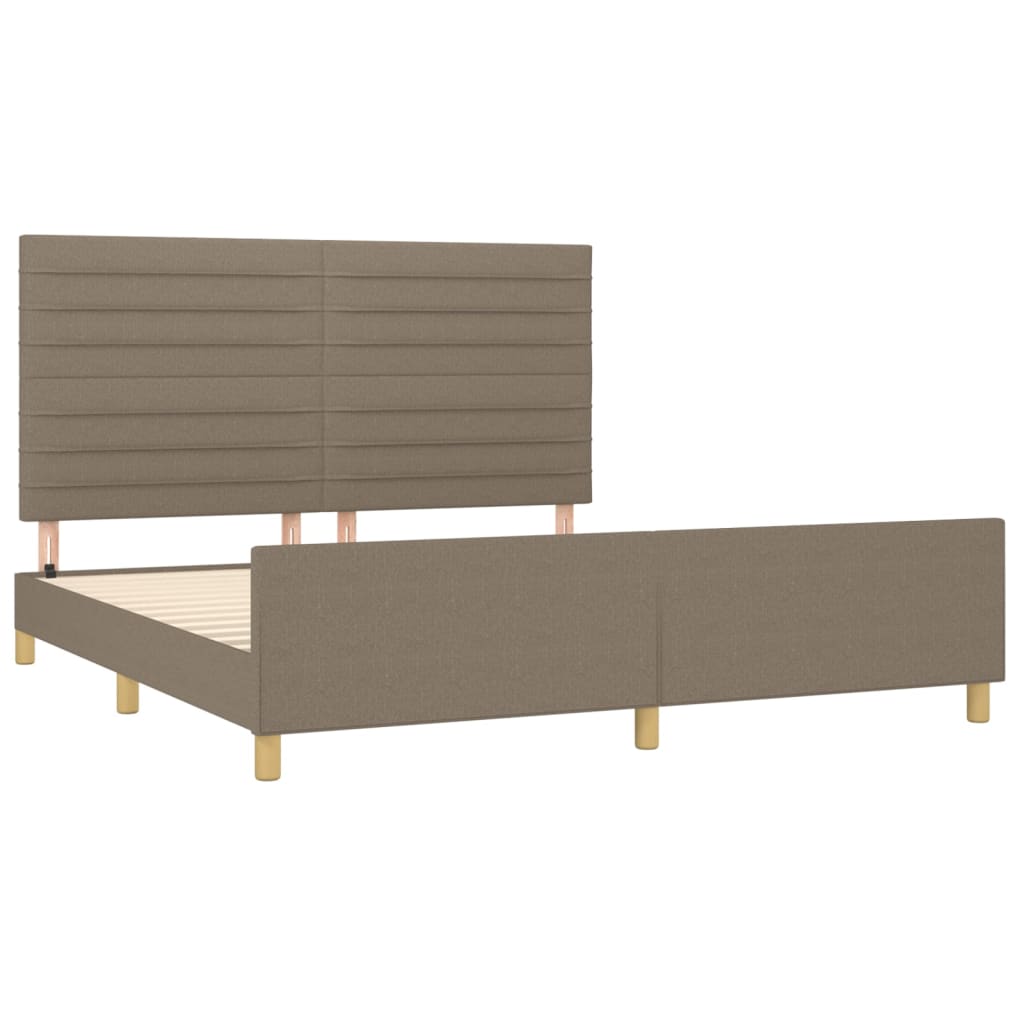 Cama sem colchão 180x200 cm tecido castanho-acinzentado