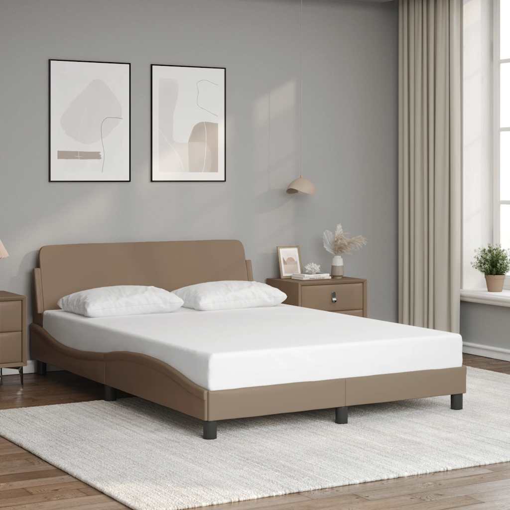 Estrutura de cama dover 120x200 cm couro artificial cappuccino