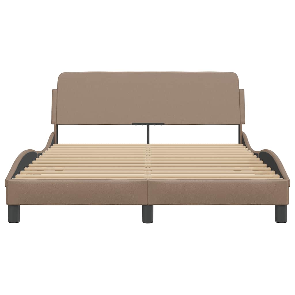 Estrutura de cama dover 120x200 cm couro artificial cappuccino
