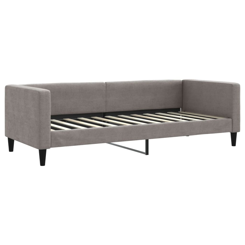 Sofá-cama com colchão 80x200 cm tecido cinzento-acastanhado