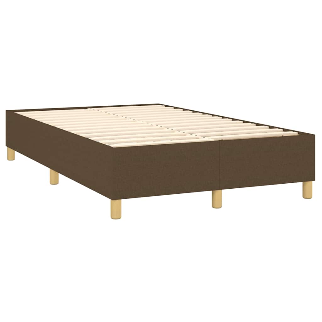 Cama boxspring com colchão 120x190 cm tecido castanho-escuro