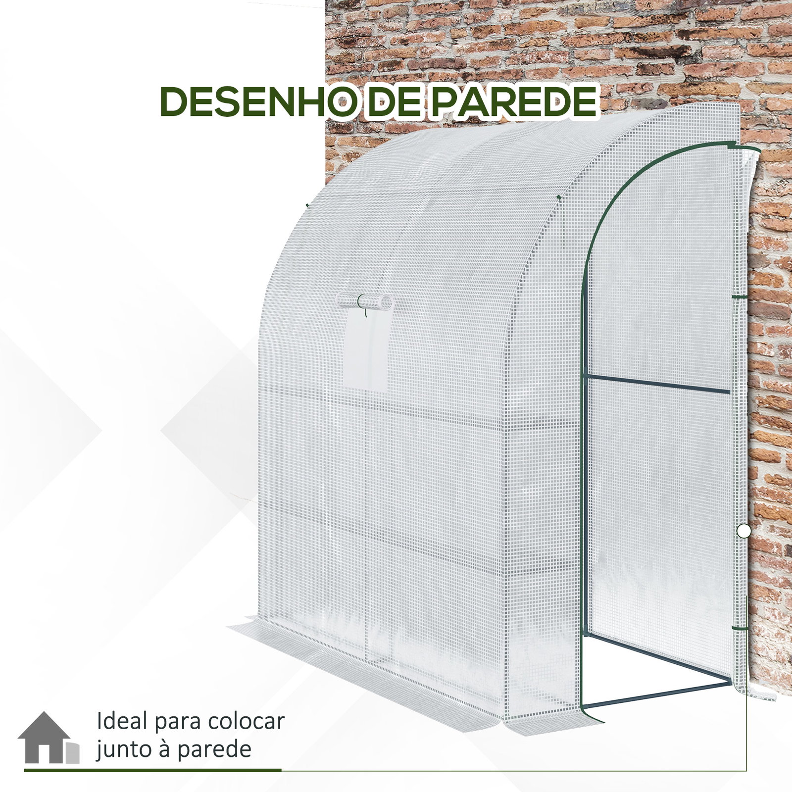Estufa Pequena Estufa de Exterior com Janelas Prateleiras de 3 Níveis Estufa para Cultivo de Plantas Flores 200x100x215 cm Branc