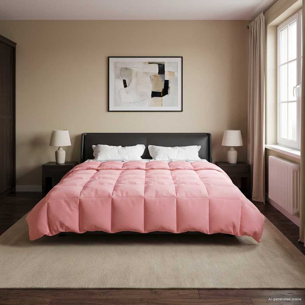 Edredom de verão simples rosa 220 x 240 cm microfibra