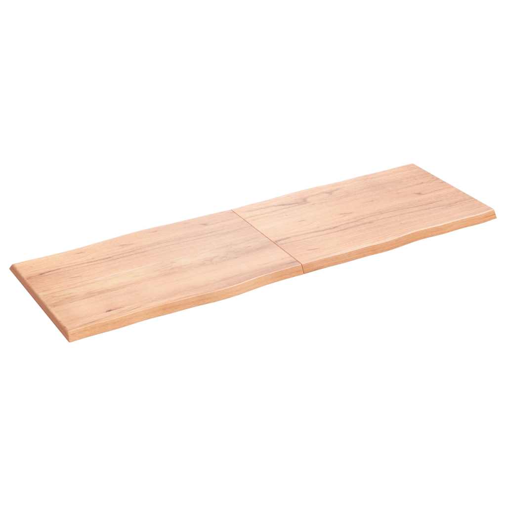Tampo de mesa com bordas vivas carvalho tratado castanho-claro