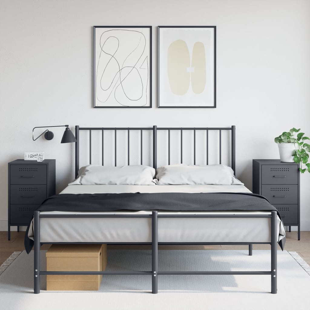 Mesas de cabeceira 2 pcs 36x39x68 cm aço antracite