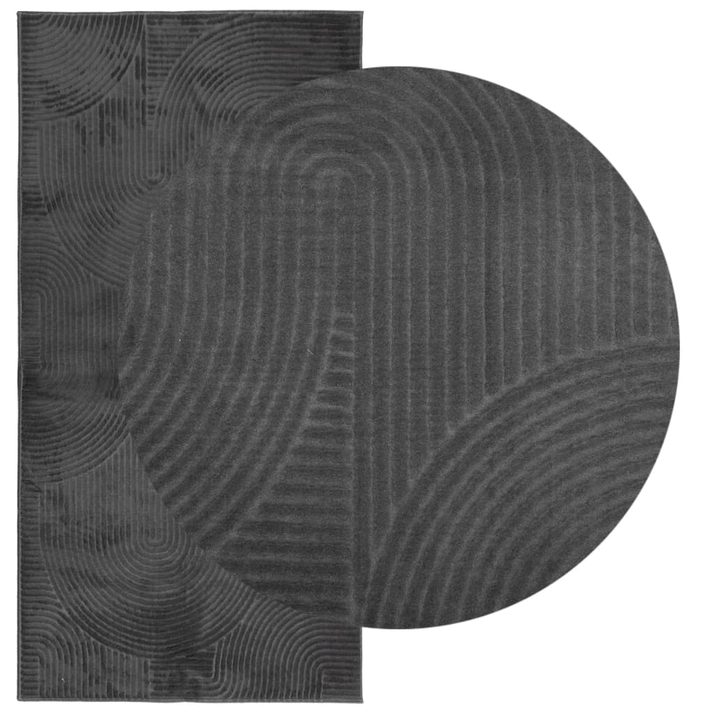 Tapete de pelo curto iza visual escandinavo 100x200cm antracite