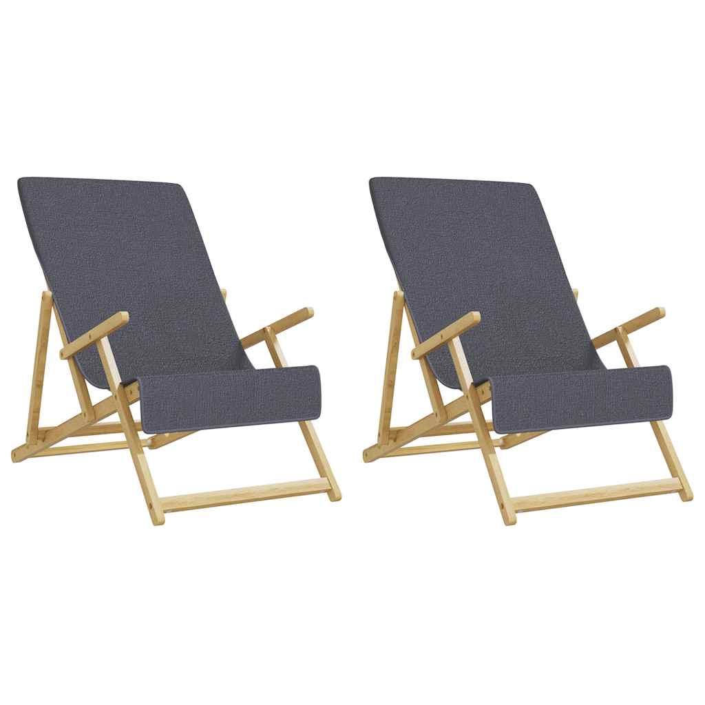 Toalhas de praia 2 pcs 60x135 cm tecido 400 gsm antracite