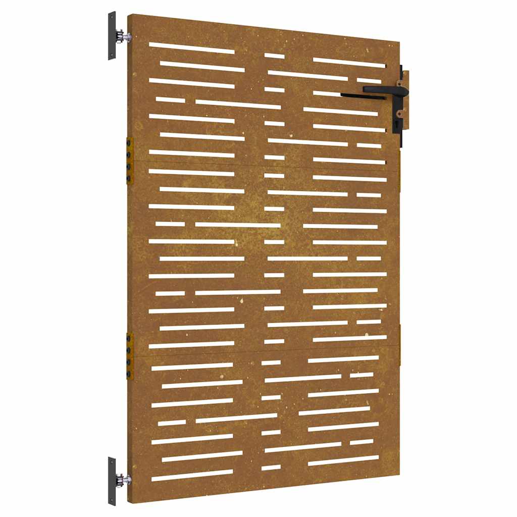 Portão de jardim 85x125 cm aço corten design quadrados