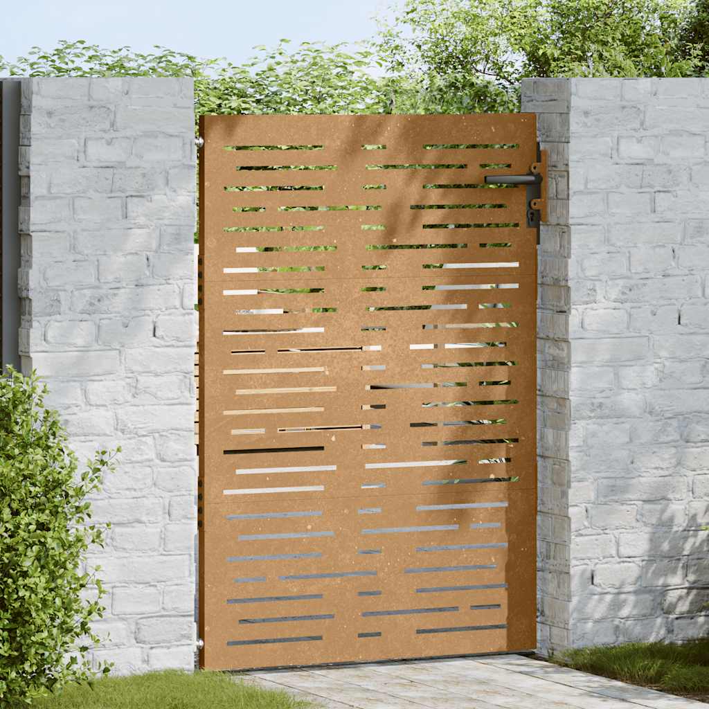Portão de jardim 85x125 cm aço corten design quadrados