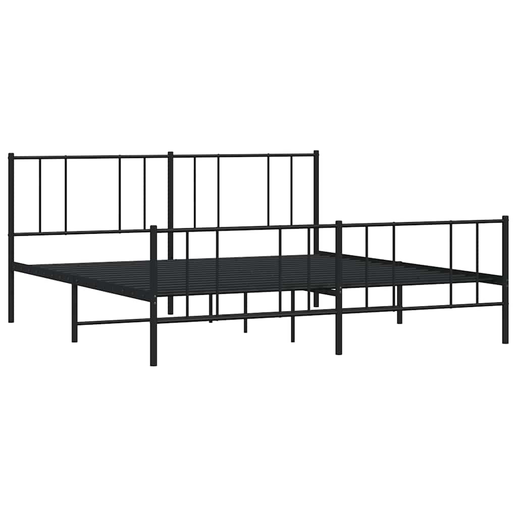Estrutura de cama sem colchão com pés 180x200 cm preto