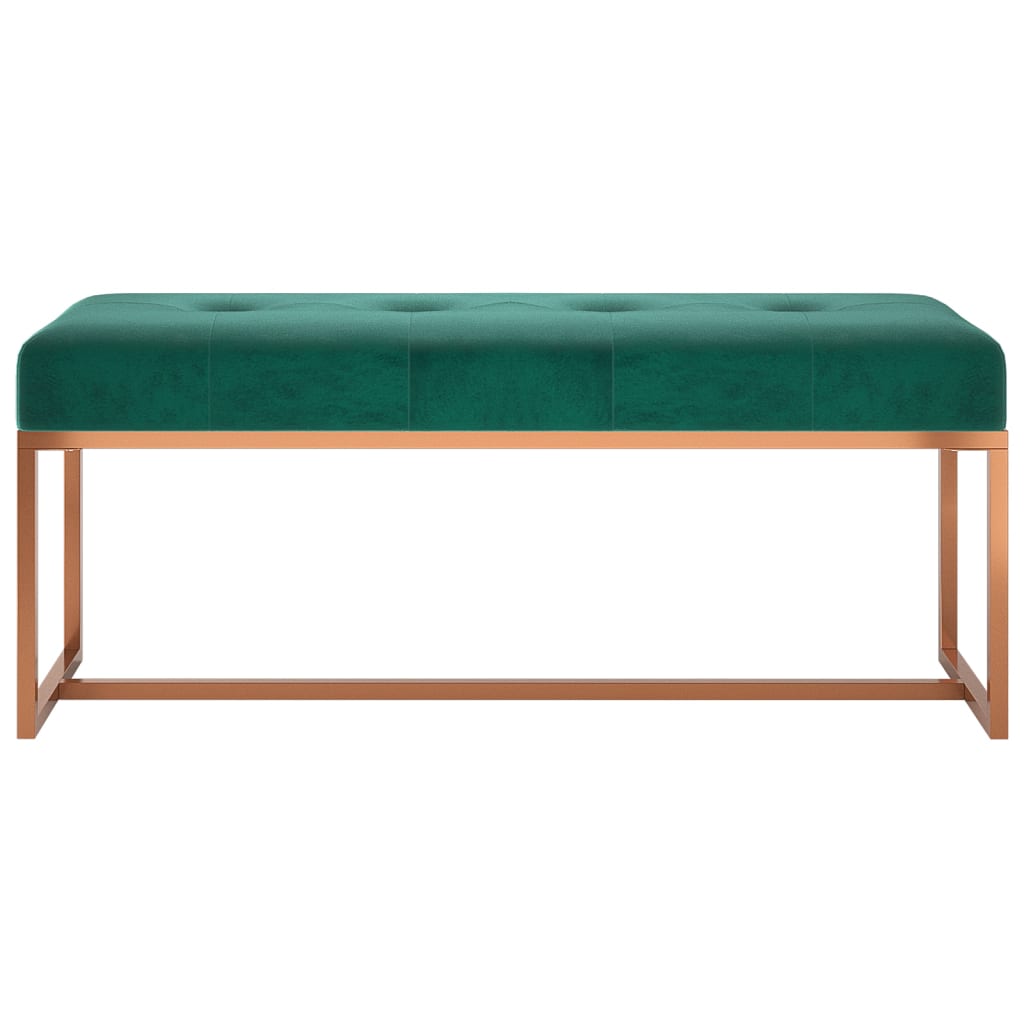 Banco 110x36x45 cm veludo verde-escuro