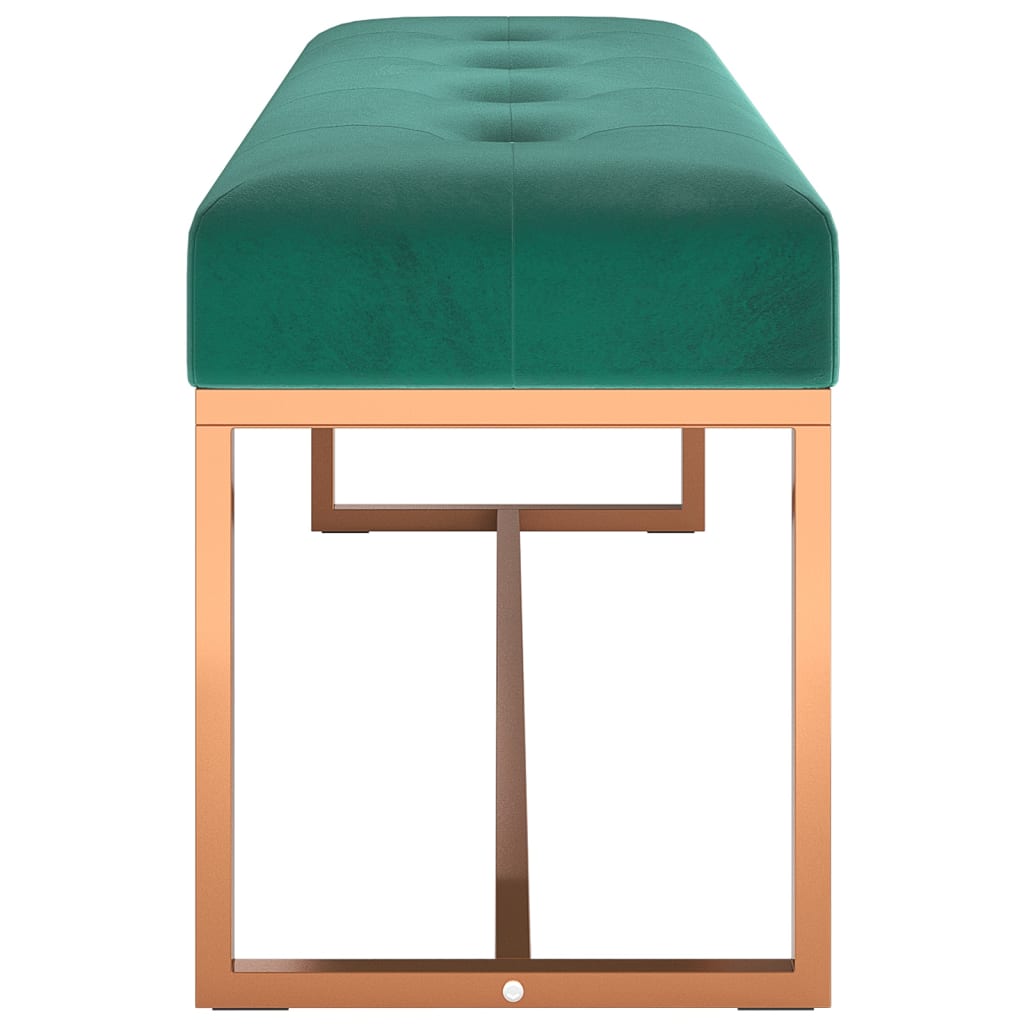 Banco 110x36x45 cm veludo verde-escuro